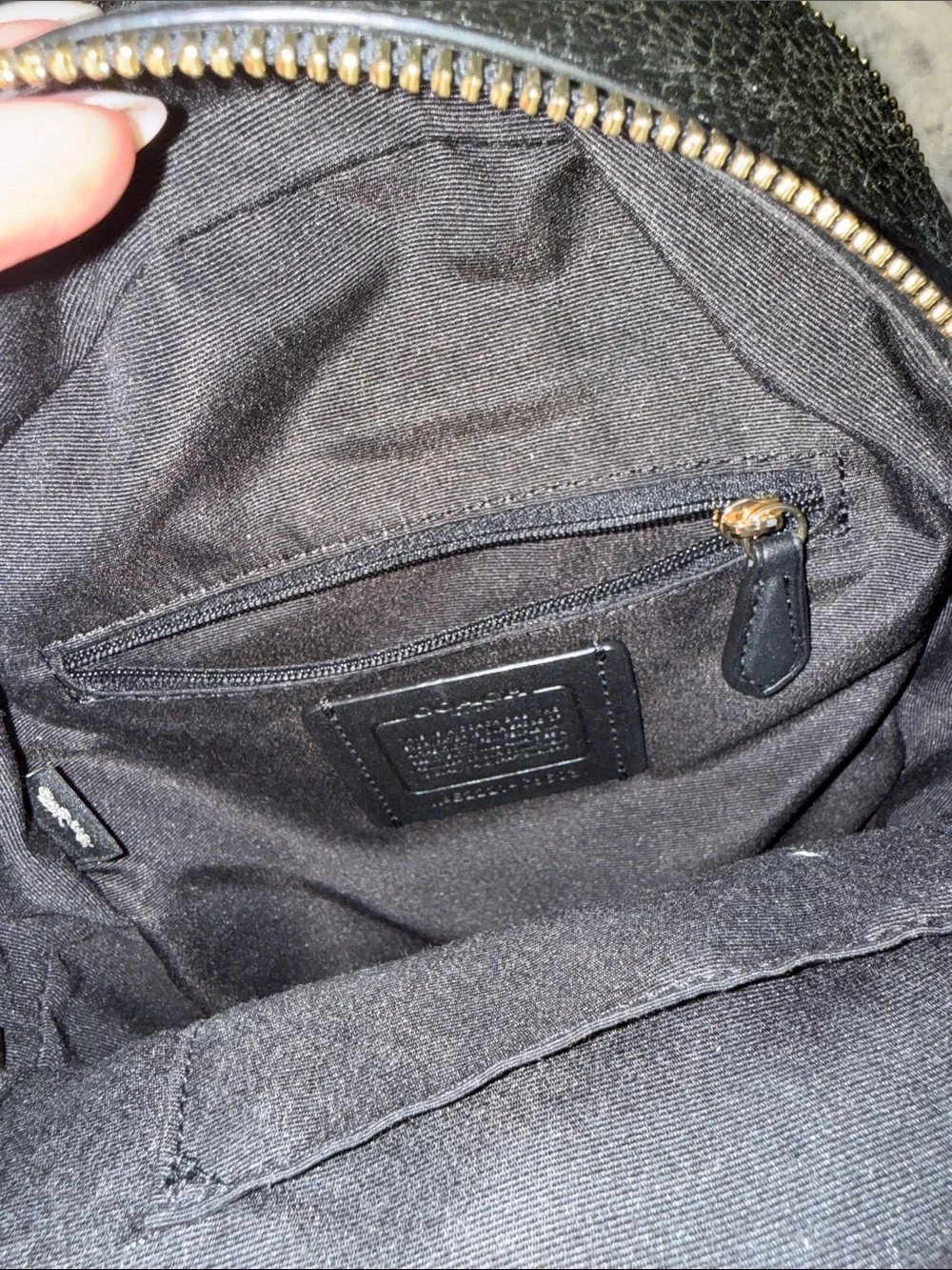 Coach Black Pebbled Leather Mini Backpack with Gold Hardware